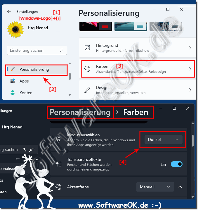 Aktiviere des dunklen Modus in Windows 11!