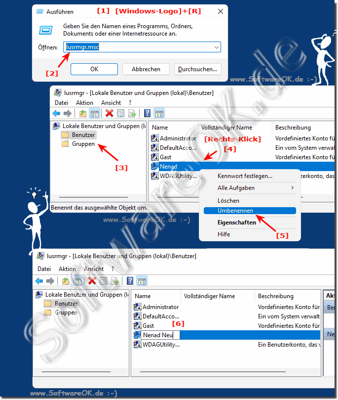 Bei Windows 11 / 10 den Usernamen, bzw. Benutzernamen ndern!