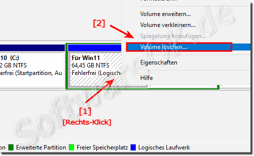 Beispiel auf Windows 10 Partition fr Windows 11! 