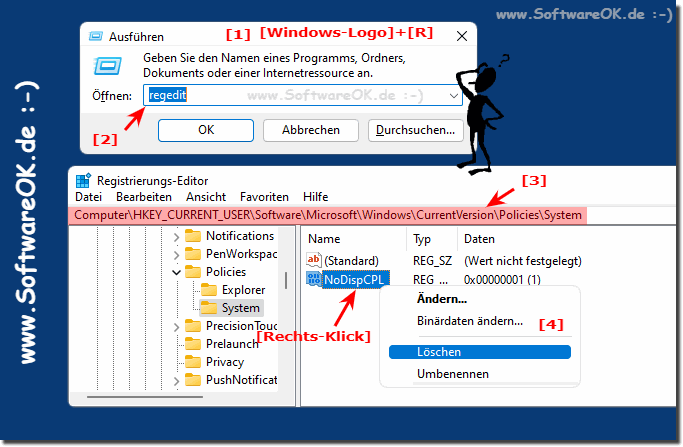 Bildschirm Helligkeitsregler Registry Eintrag!