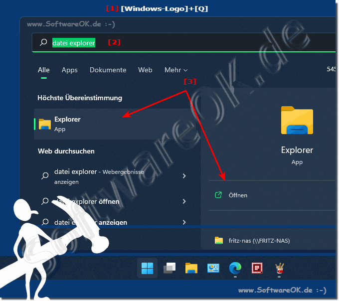 Datei-Explorer über Windows 11 Suche!