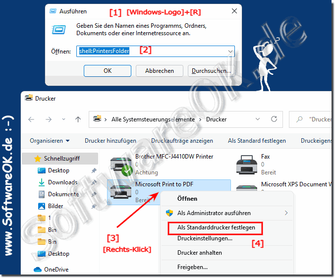 Den PDF Drucker als Standarddrucker festlegen fr Windows 11!