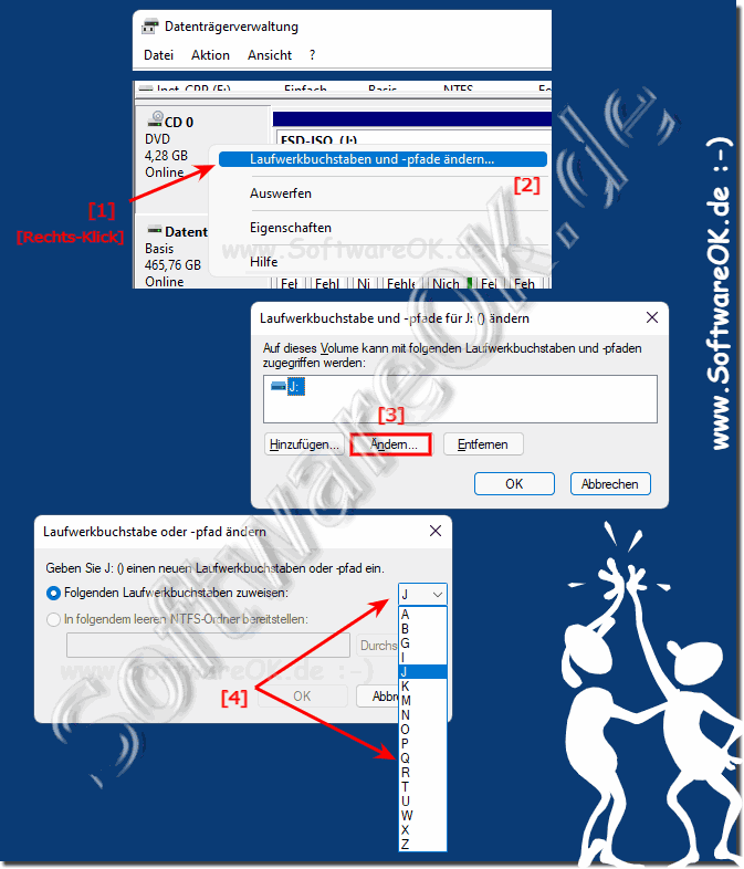 Der DVD nach Mounten ein anderen Laufwerk-Buchstaben vergeben!