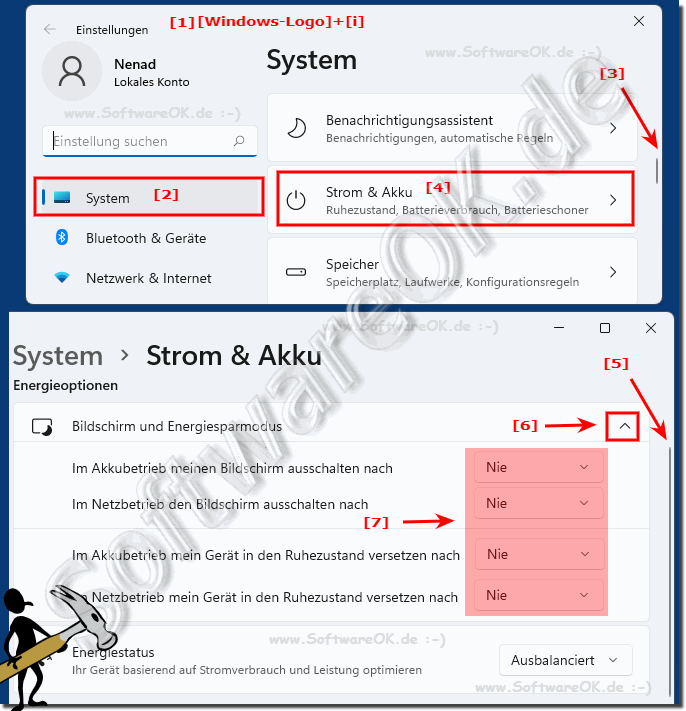 Der Windows 11-PC soll niemals in Aus oder Ruhezustand gehen!