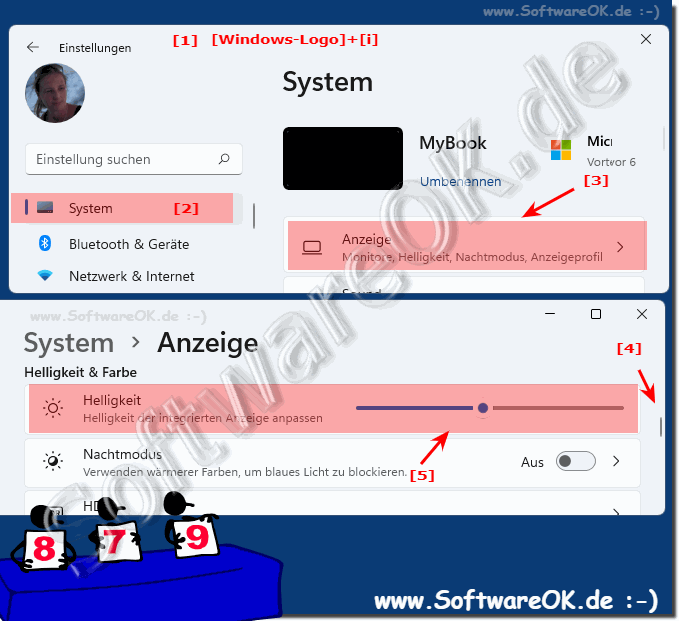 Die Bildschirm Helligkeitsregler auf Windows 11 anpassen!