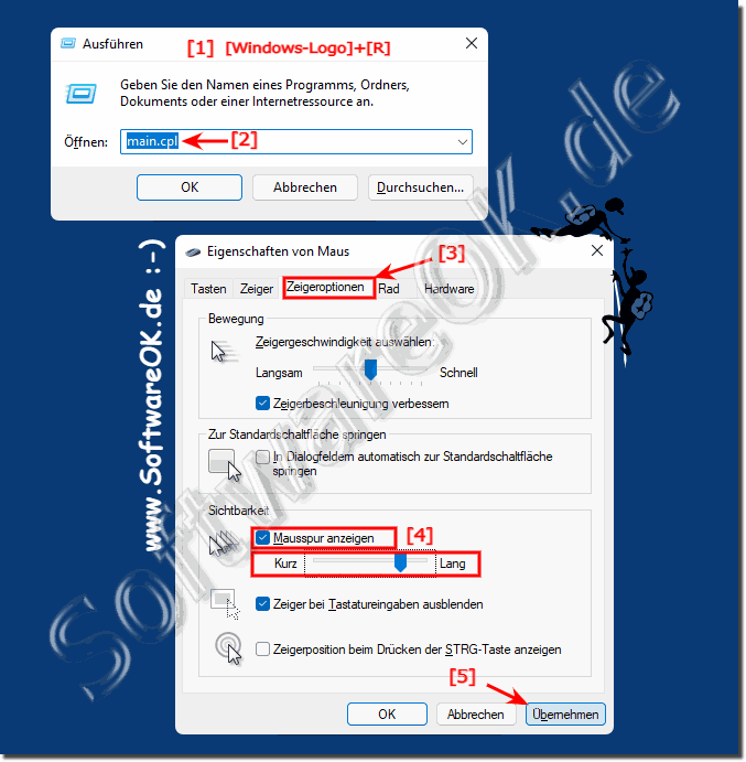 Die Mausspur unter Windows 11 aktivieren / deaktivieren!