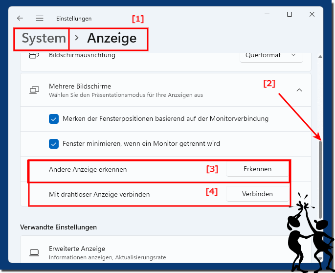 Drahtlos Anzeige verbinden unter Windows Einstellungen!