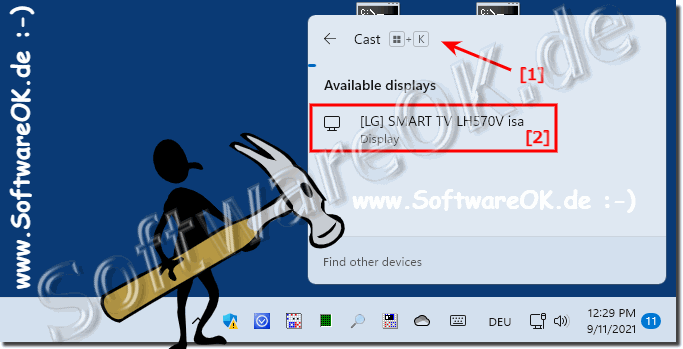 Eine Verbindung zu verfügbaren drahtlosen Anzeigen unter Windows 11!