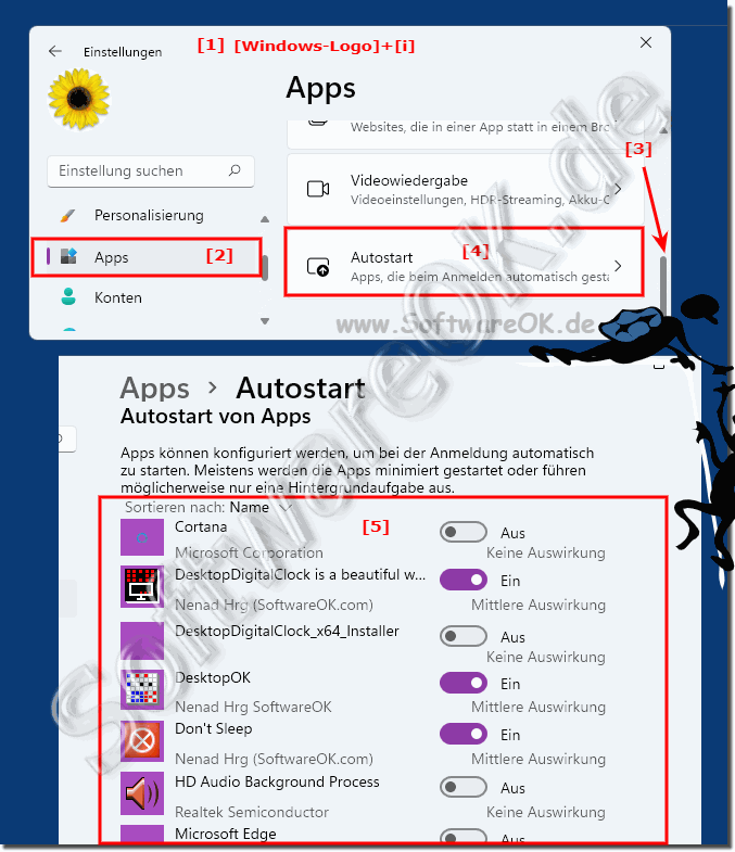 Einstellungen APPs die nicht Automatisch gestartet werden sollen!