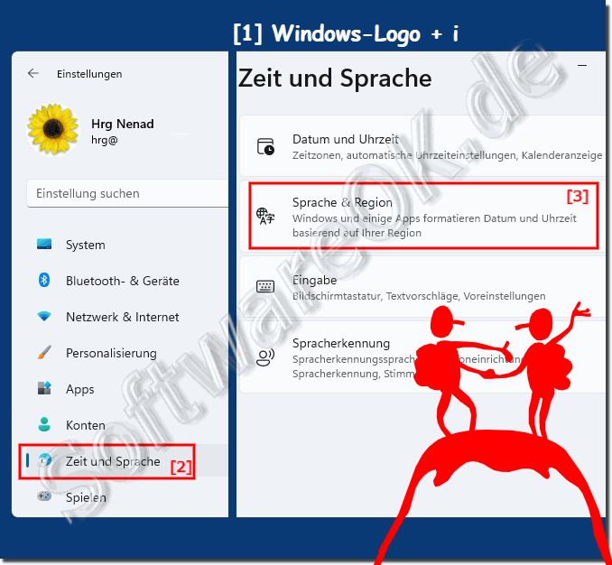 Einstellungen für Sprache und Region in Windows 11!