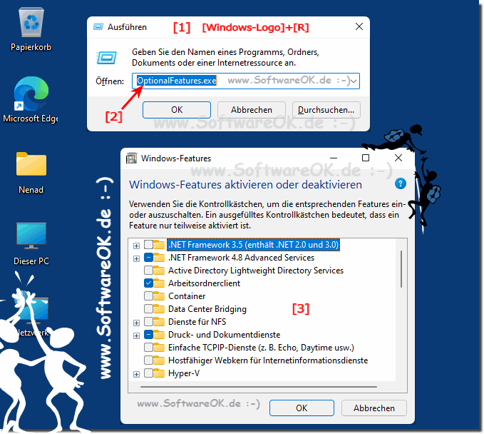 In Windows 11 weitere Windows-Features aktivieren / deaktivieren!