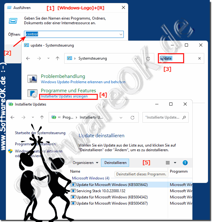 Installierten Updates von Windows 11 klassisch in der Systemsteuerung!