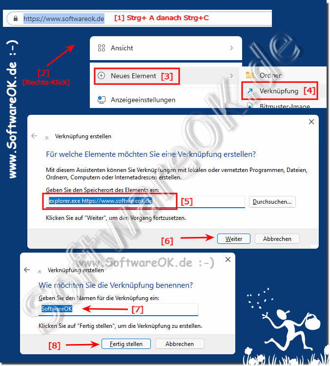 Internet-Verknpfung im Windows 11 Startmen - Fhig am Desktop!