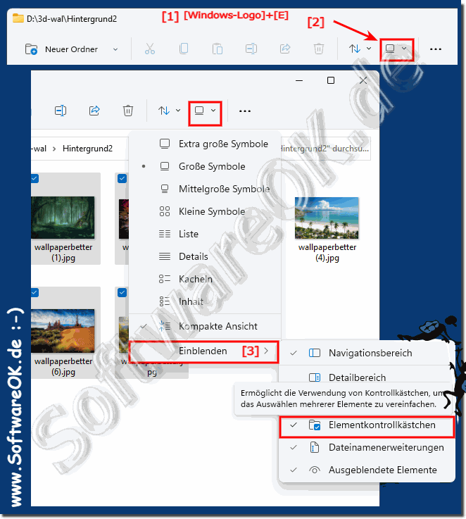 Kontrollkästchen im Windows 11 Datei Explorer!