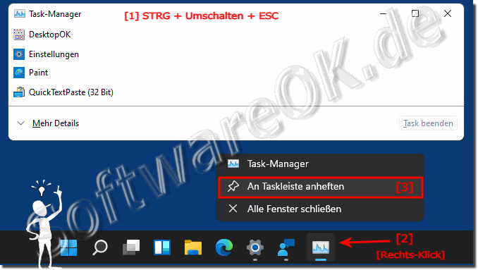 Option um den Windows 11 Task-Manager in der Taskleiste zu Starten!^