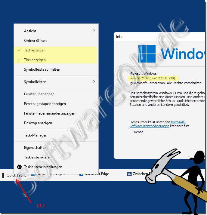 Quick Launch in Windows 11 (Schnellstart-Leiste)?