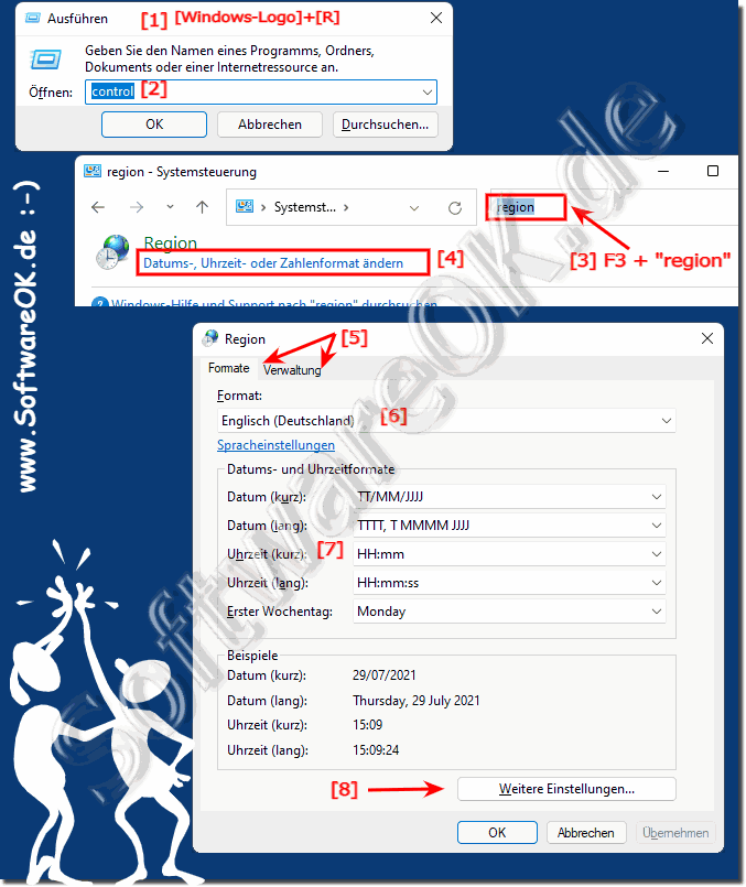 Region, Formate, Datum, Währung, ... in Windows 11 ändern!