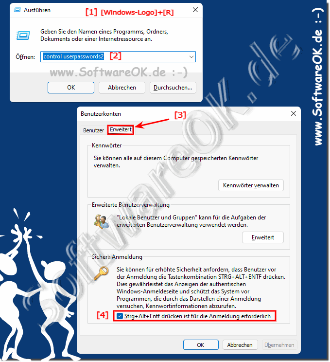 STRG+ALT+ENTF bei Anmeldung unter Windows 11 oder 10!