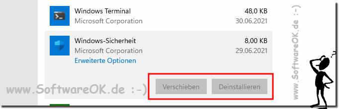 System Programme und Funktionen unter Windows 11 knnen nicht Deinstalliert werden!