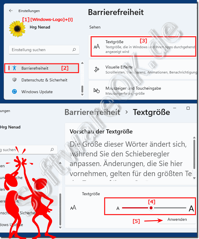 Text-Gre fr Anwendungen und Programmen unter Windows 11 anpassen!