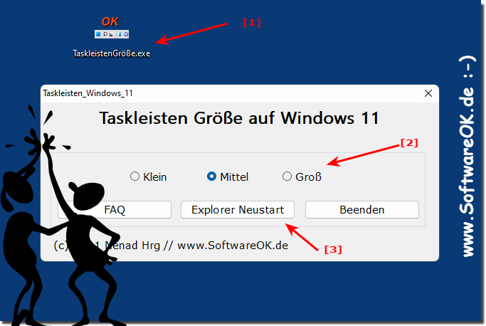 Vergrößern oder verkleinern der Taskleiste unter Windows 11 APP!