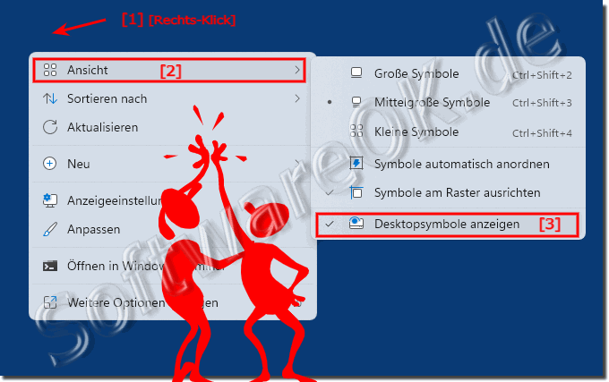 Verknüpfungen und Symbole am Windows 11 Desktop anzeigen!