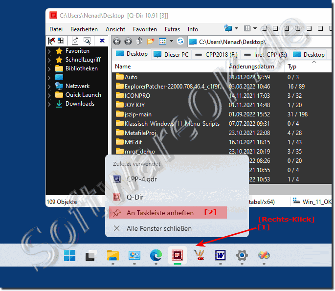 Windows 11 Programme an die Taskleiste heften!