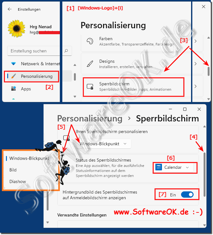 Windows 11 Sperrbildschirm eigene Bildr verwenden!