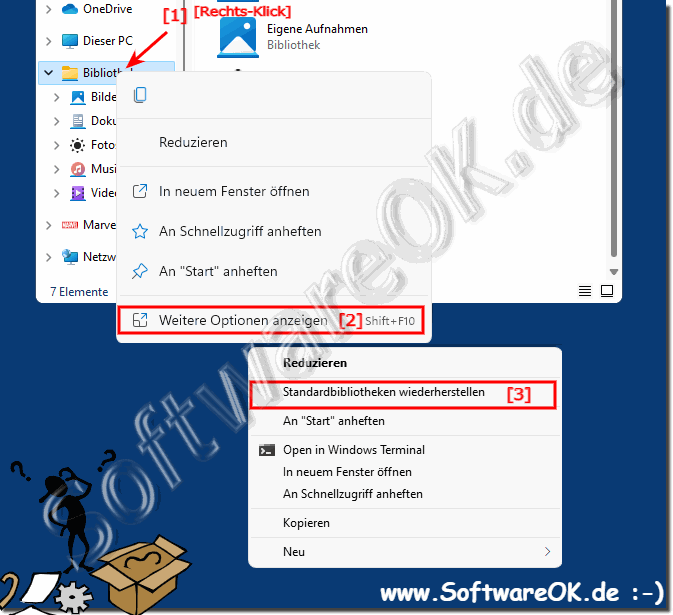 Windows 11 Standard Bibliotheken wiederherstellen!