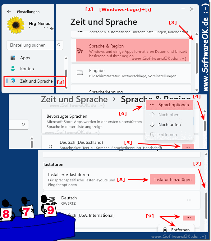 Windows 11 Tastatur-Layout hinzufgen oder entfernen!