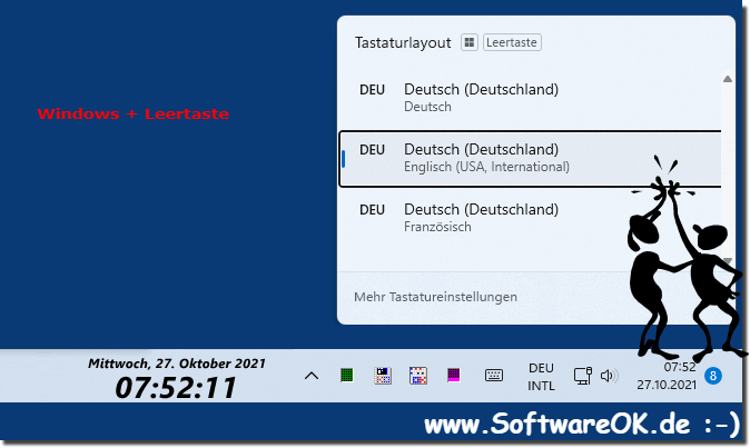 Windows 11 Tastenkürzel für Taskleisten-Tastatur-Layout!