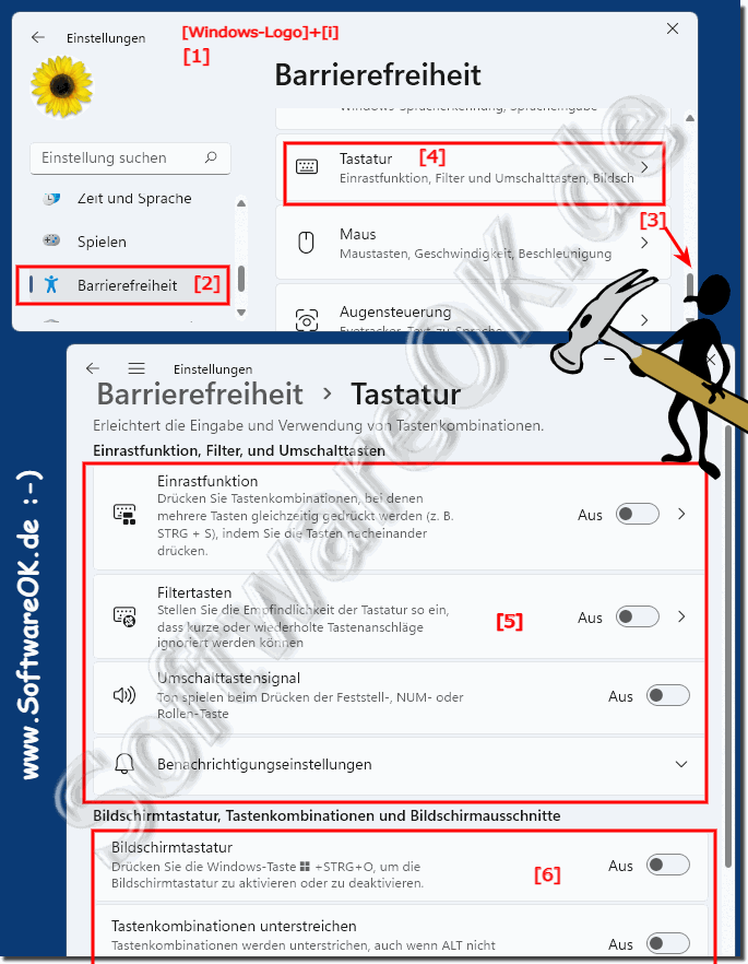 Windows 11 die Tastatureinstellungen!