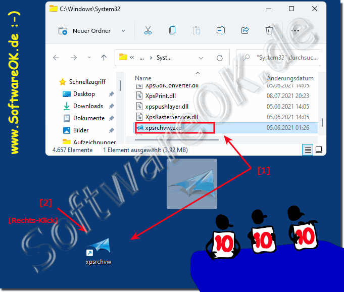 XPS-Viewer Verknüpfung am Windows 11 desktop!