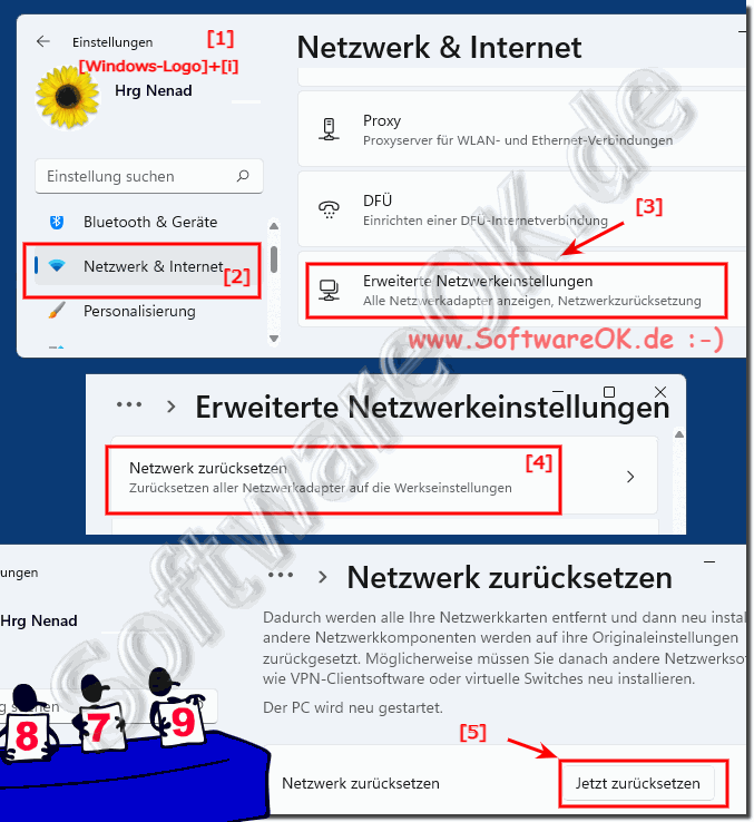 Zurcksetzen von Netzwerkadaptern in Windows 11 ber die Netzwerkresetfunktion! 