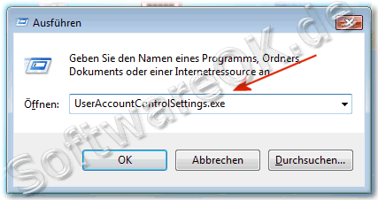 Ausfhren Benutzerkontensteuerung UserAccountControlSettings