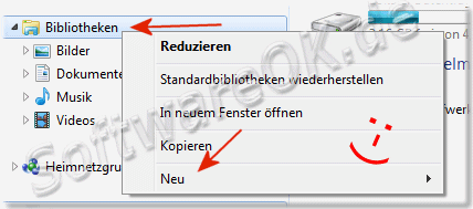 Windows-7 Bibliotheken im Explorer hinzufuegen