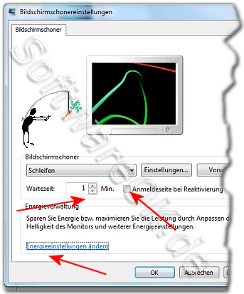 Windows-7 Bildschirmschonereinstellungen