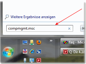 Computerverwaltung ber das Windows Sieben Startmen