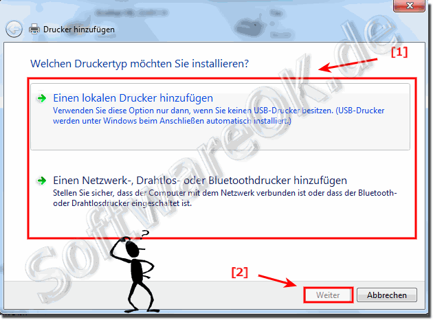 Druckeranschluss bei Windows!