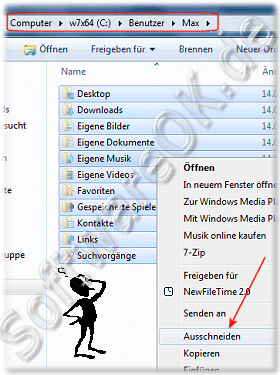 Eigene Dateien den Pfad ändern in Windows-7