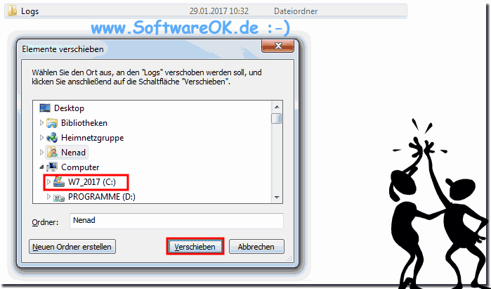 Elemente Verschieben in Windows