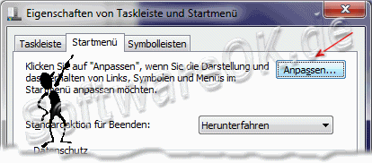 Startmen anpassen in W7