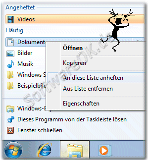 Hufig verwendete entfernen im W-7 Explorer