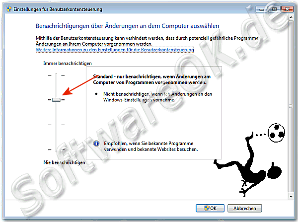 In Windows-7 die Sicherheit bei den Benutzerkonten einstellen