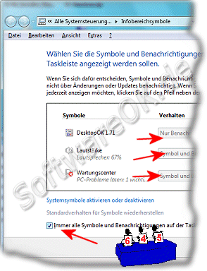 Infobereich Anpaen in Windows-7