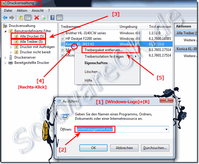 Installierten Drucker-Treiber unter Windows!