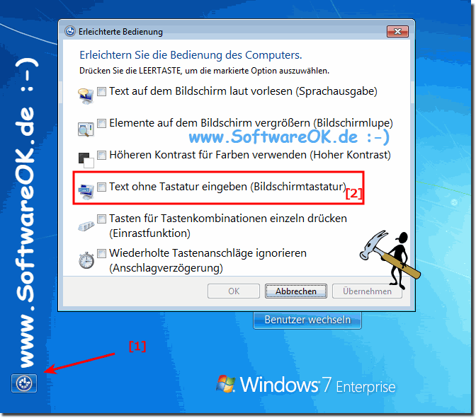 Login in Windows 7 auch wenn keine Tastatur angeschloßen ist