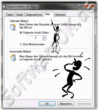 Die Mausrad-Einstellungen in Windows-7