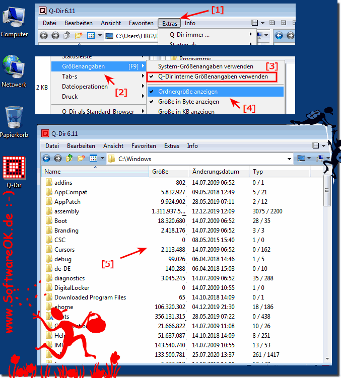 Ordnergröße im Windows 7, 8.1, 10 Explorer anzeigen! 