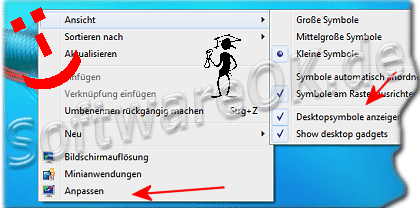 Papierkorb auf dem Windows-7 Desktop anzeigen